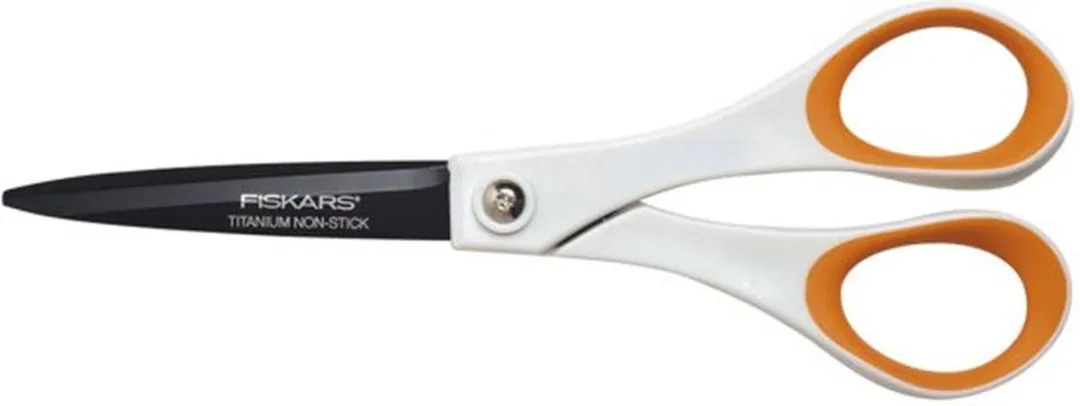 Fiskars Non Stick Knutselschaar 18cm - Wit/Oranje