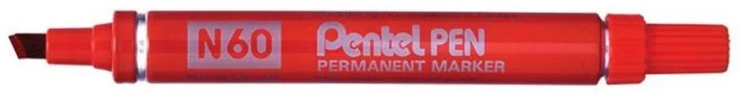 Pentel N60 Schuin Viltstift 1.2-6mm - 12 Stuks - Rood