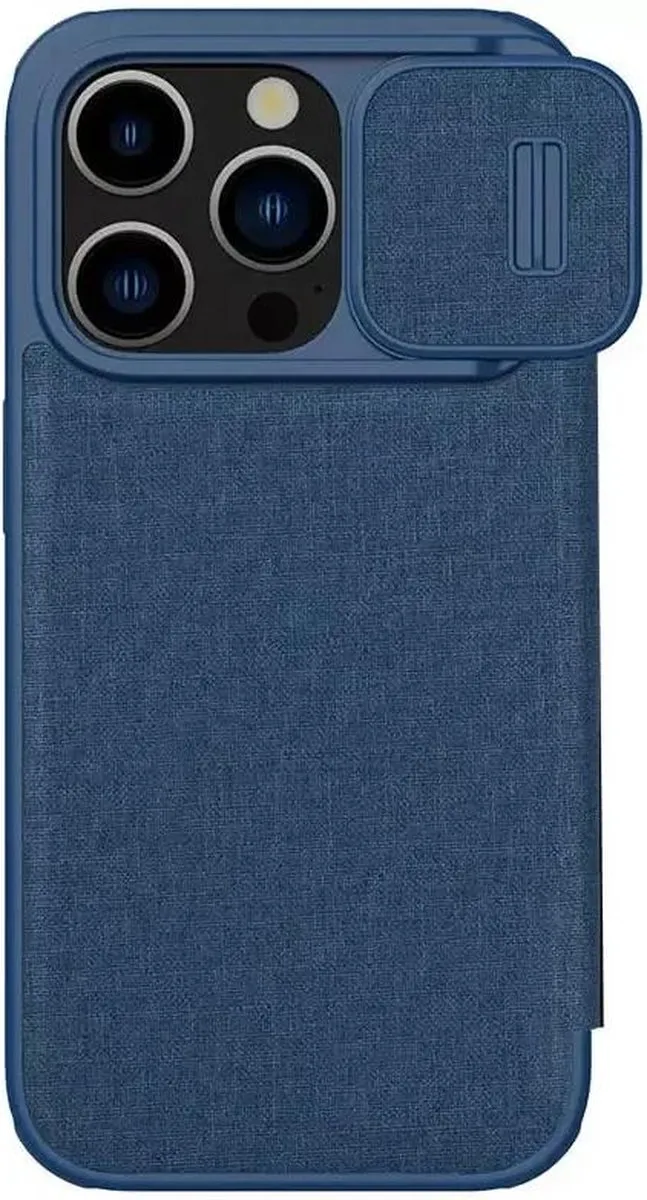 Nillkin Qin Pro Cloth Hoesje iPhone 15 Pro Max - Blauw