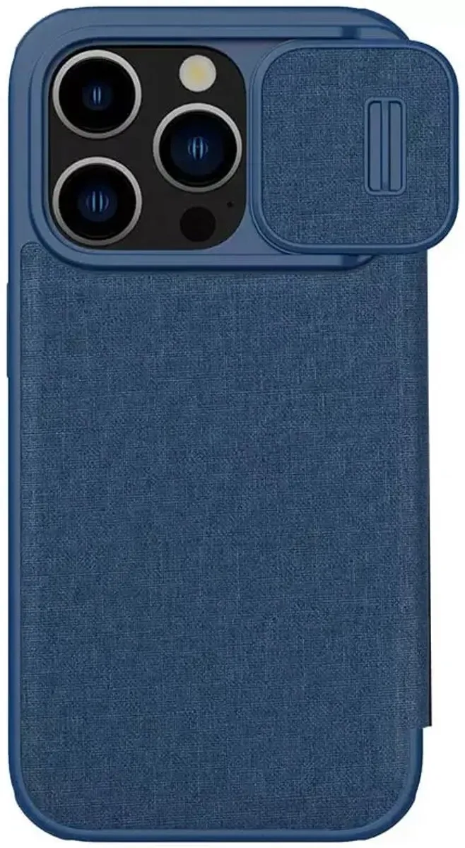 Nillkin Qin Pro Cloth Hoesje iPhone 15 Pro Max - Blauw