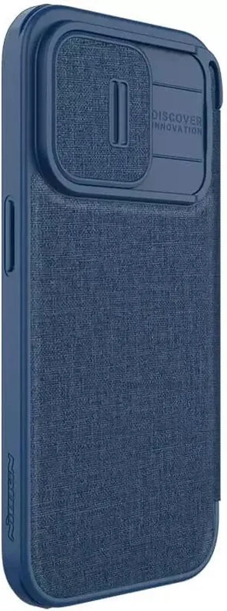 Nillkin Qin Pro Cloth Hoesje iPhone 15 Pro Max - Blauw