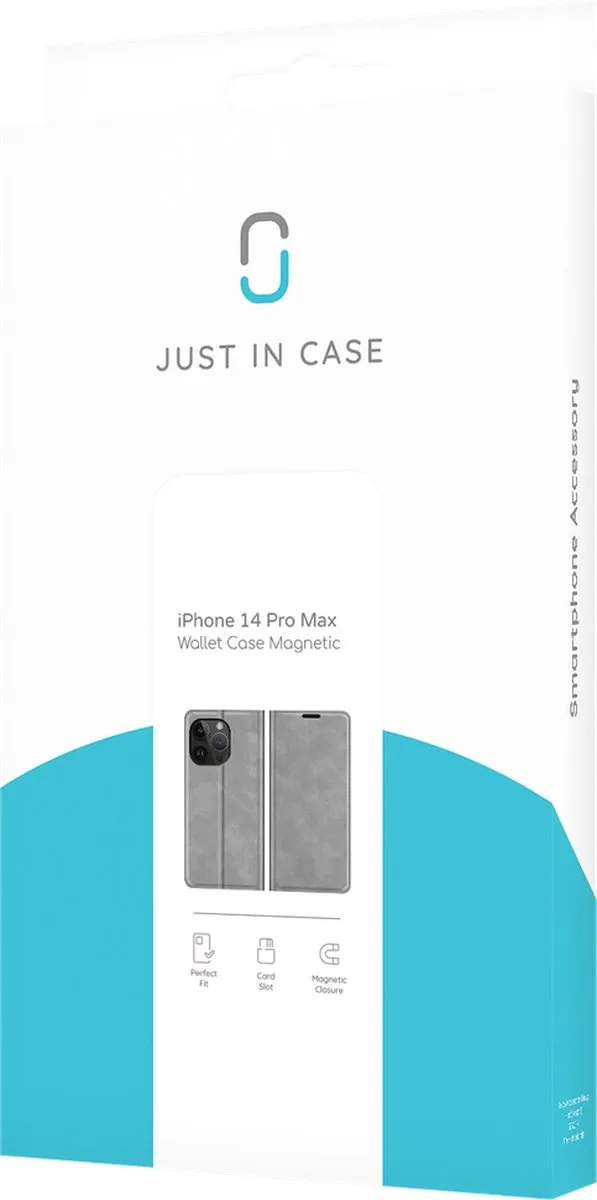 Just in Case Cazy iPhone 14 Pro Max Hoesje - 4 Pasjes Grijs