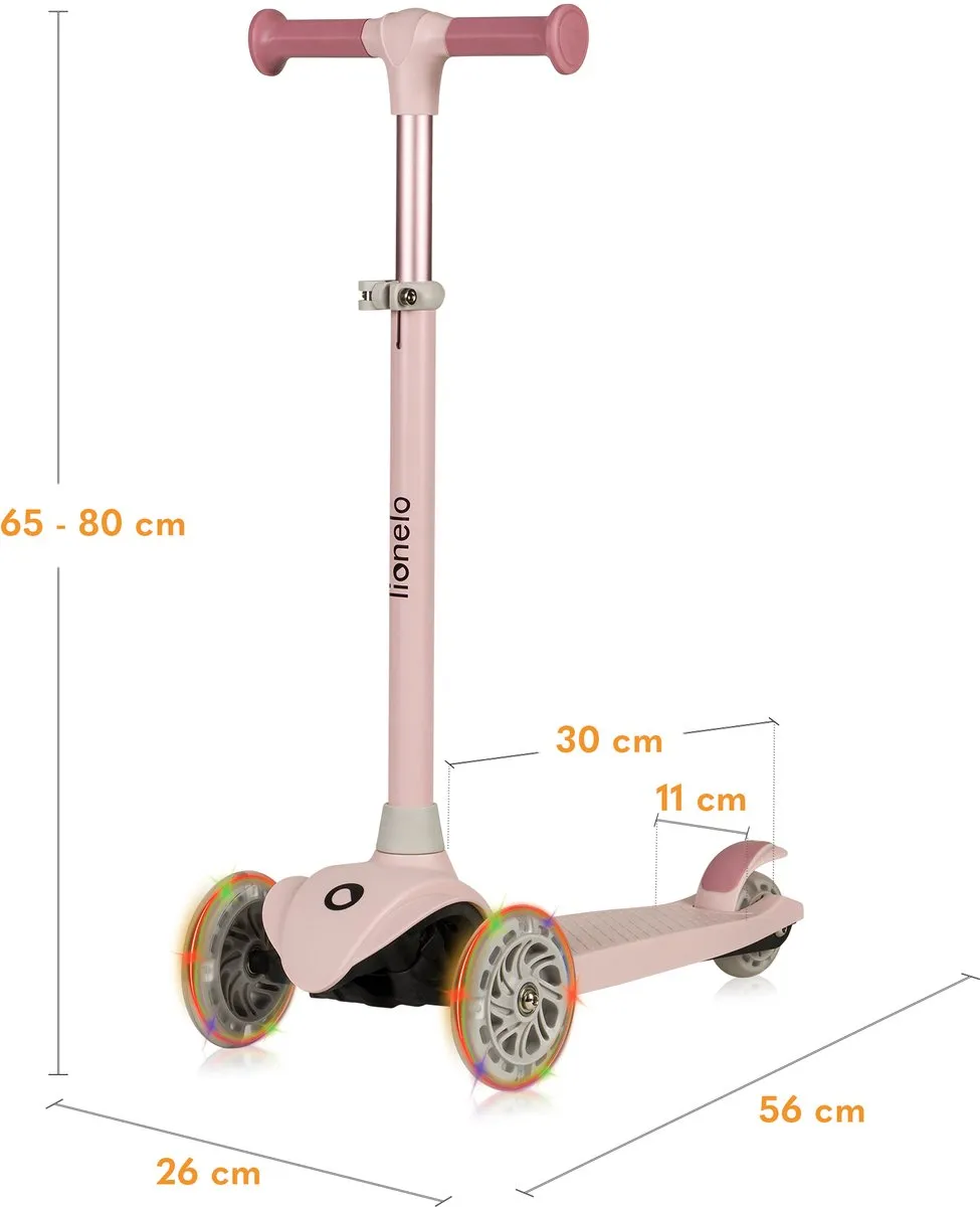 Lionelo Jessy Kinderstep 3 Wielen - Max 50kg - Roze