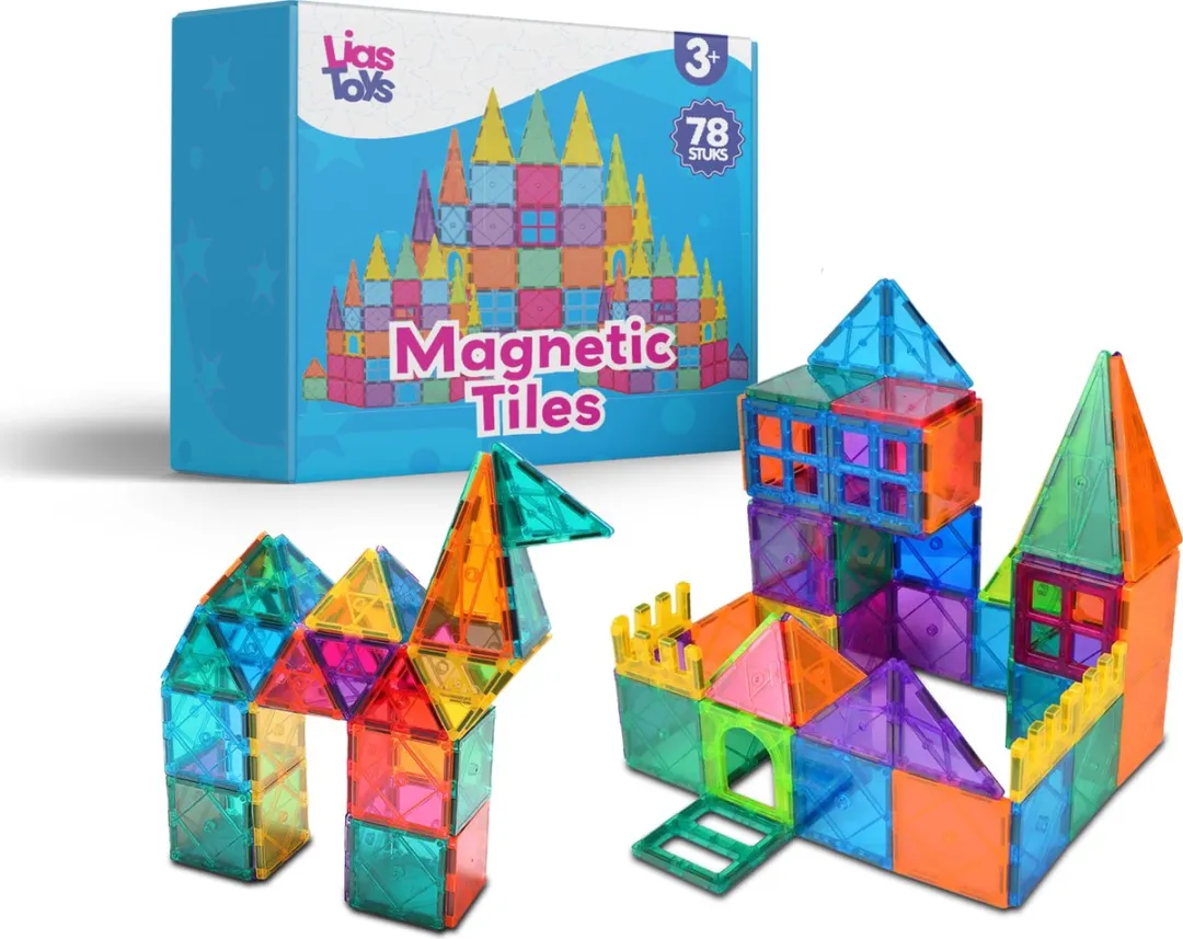 LiasToys Magnetic Tiles Magnetisch Speelgoed 78 Stuks
