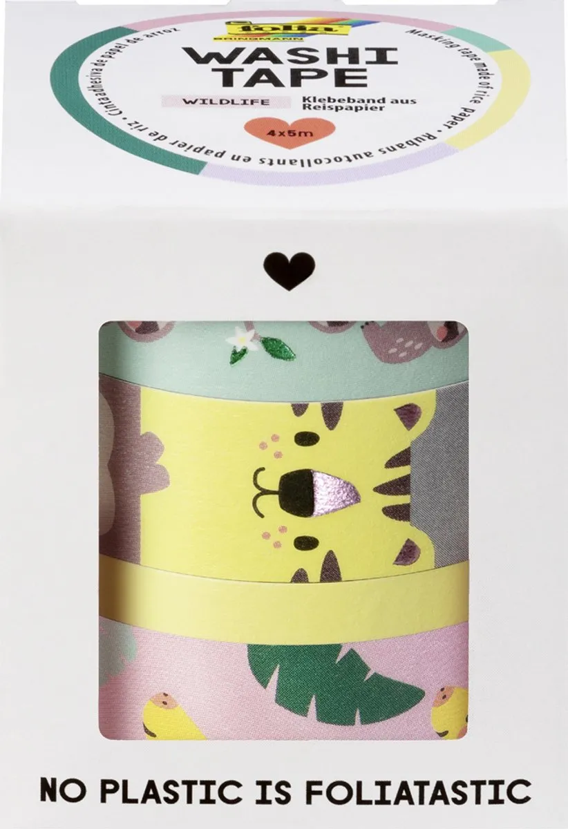 Folia Washi-Tape HOTFOIL SUNNYSIDE - 4 Rollen 5m Meerkleurig