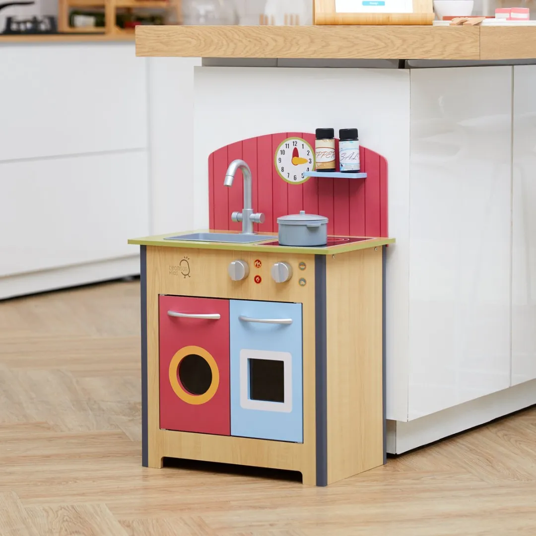 Teamson Kids Klassiek Houten Speelkeuken - Rood/Hout - afbeelding 6 van 6
