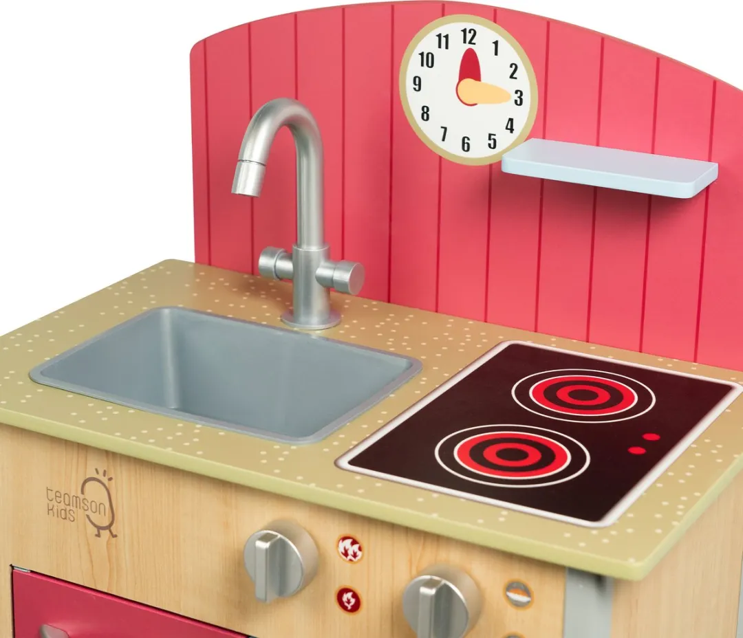 Teamson Kids Klassiek Houten Speelkeuken - Rood/Hout