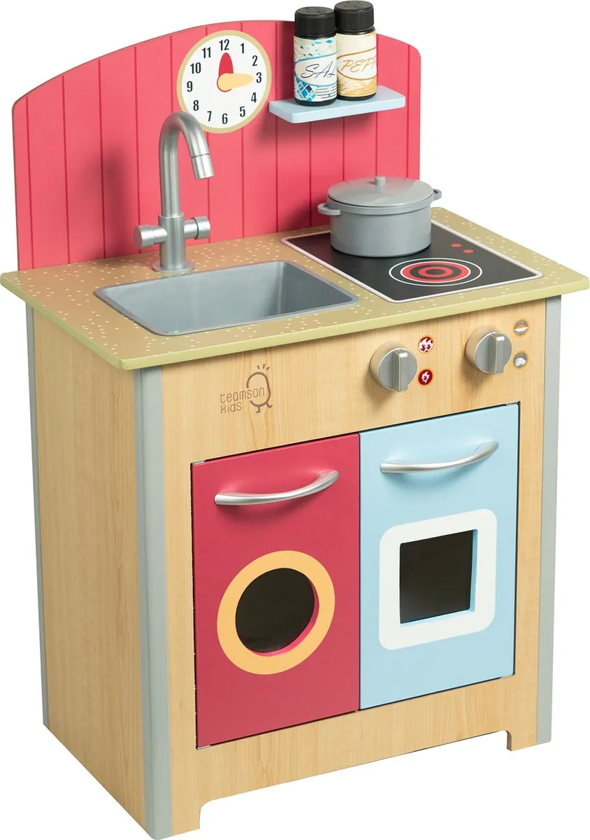 Teamson Kids Klassiek Houten Speelkeuken - Rood/Hout