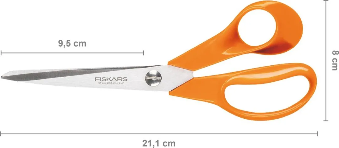 Fiskars Classic Textiel & Papierschaar 21cm - Oranje