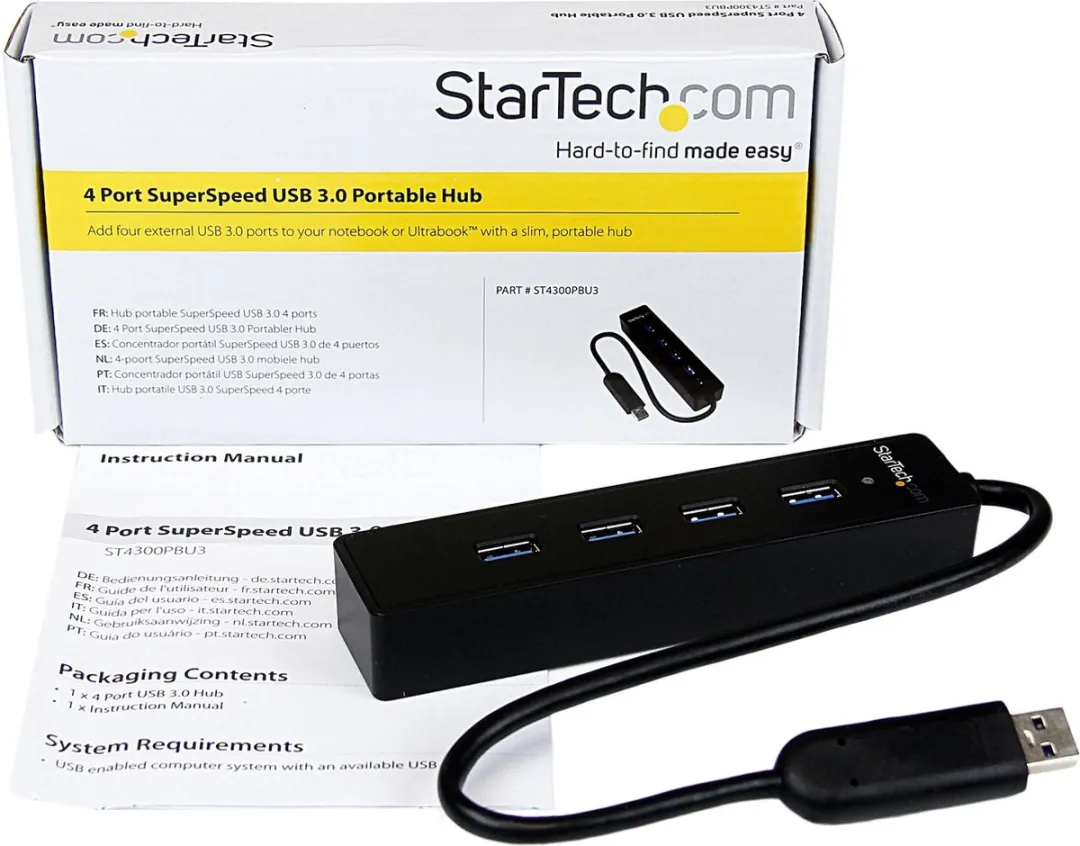 Startech ST4300PBU3 USB Hub - 4 Poorten Zwart - afbeelding 4 van 4