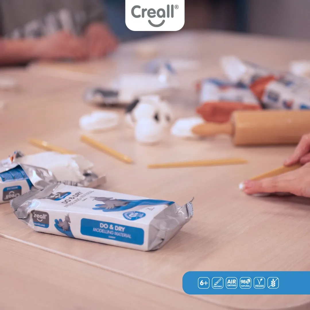 Creall Do & Dry | Luchtdrogende klei kleur Terra | 12 x 500g | Made in Holland | Zacht en klaar voor gebruik | Made in Holland | Knutselwerk kinderen, school, hobby, DIY en creatieve projecten