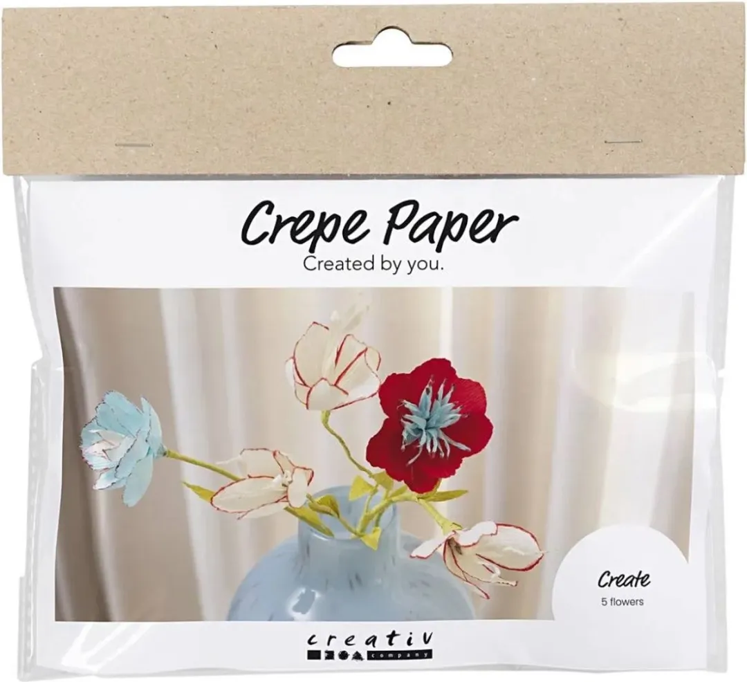 Creativ Company Mini Hobbyset Crepepapier Bloemen Pastelkleuren