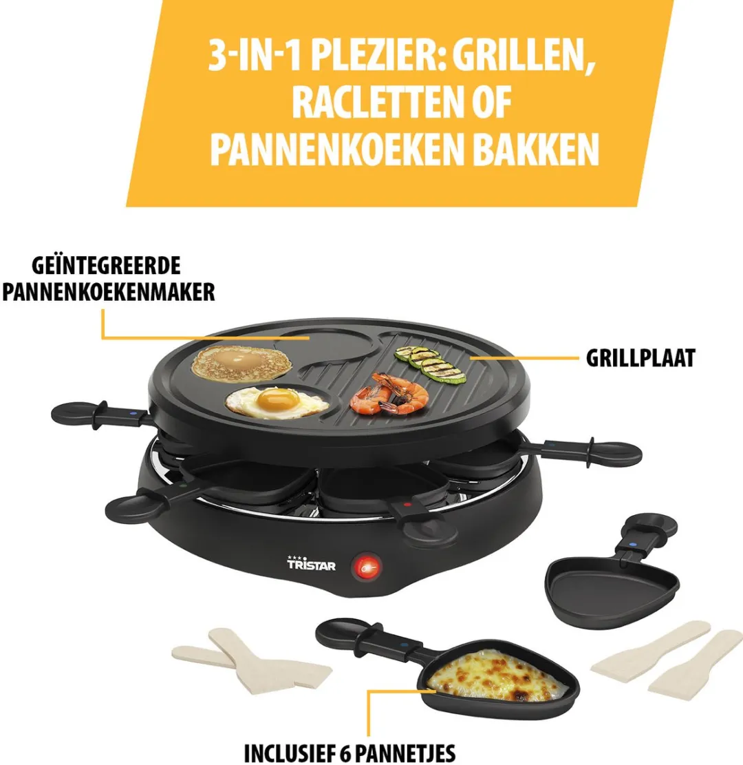 Tristar Gourmetset RA-2998 - 800W - 6 Personen - Blauw - afbeelding 6 van 6