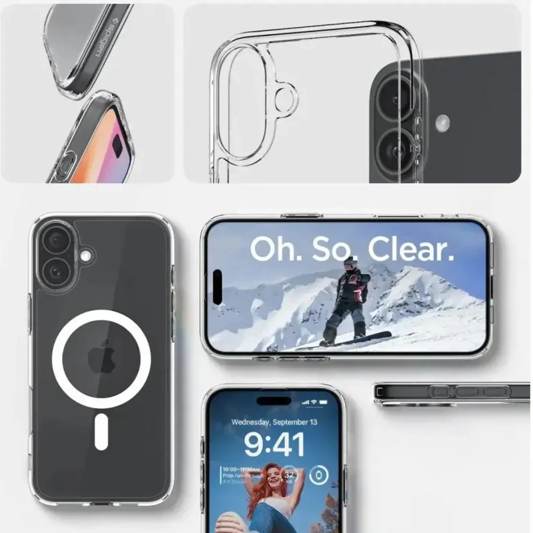 Spigen Crystal Hybrid MagFit Hoesje iPhone 16 Plus ACS08096 - Transparant Wit - afbeelding 6 van 6