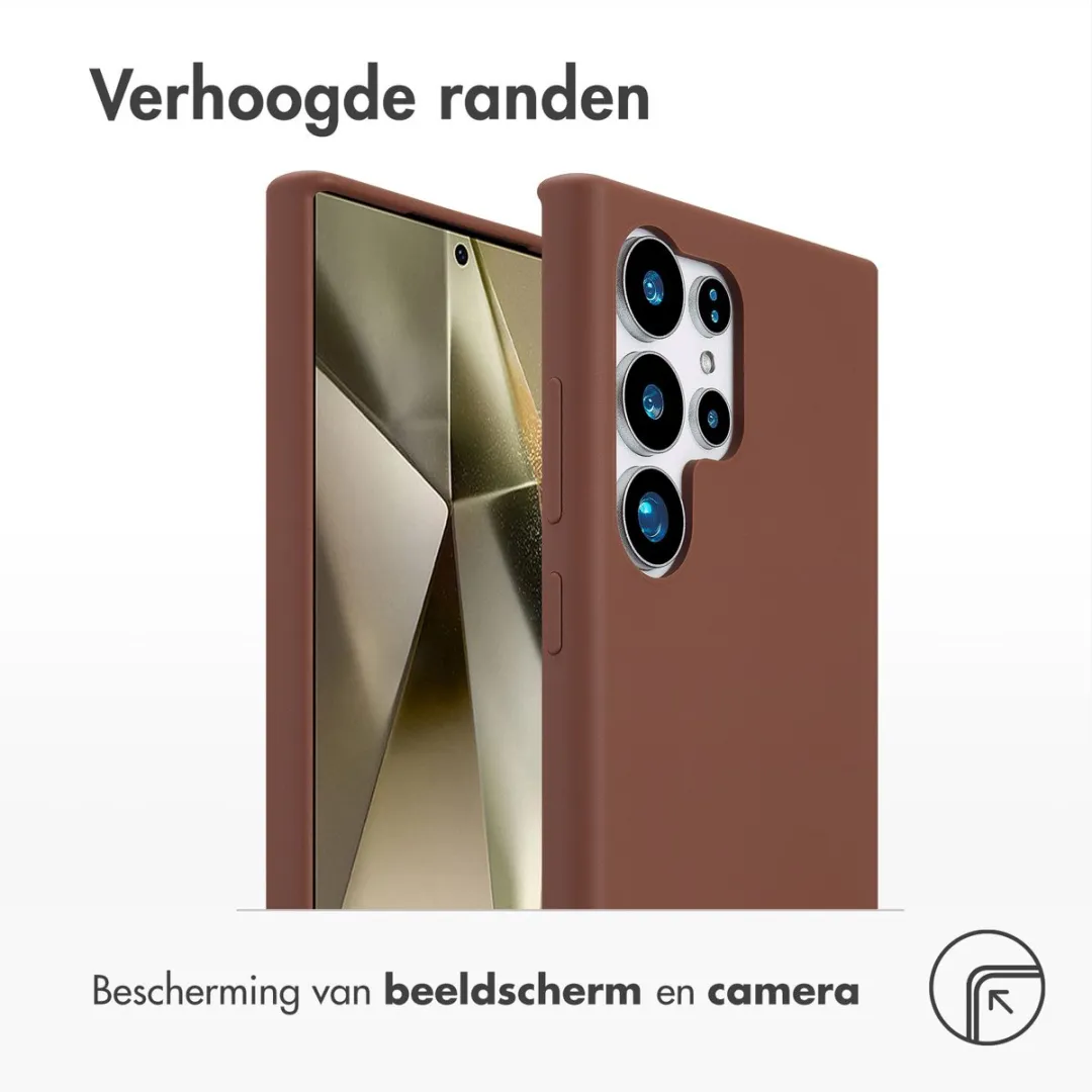 Accezz Hoesje Samsung Galaxy S24 Ultra - Liquid Silicone Brown - MagSafe