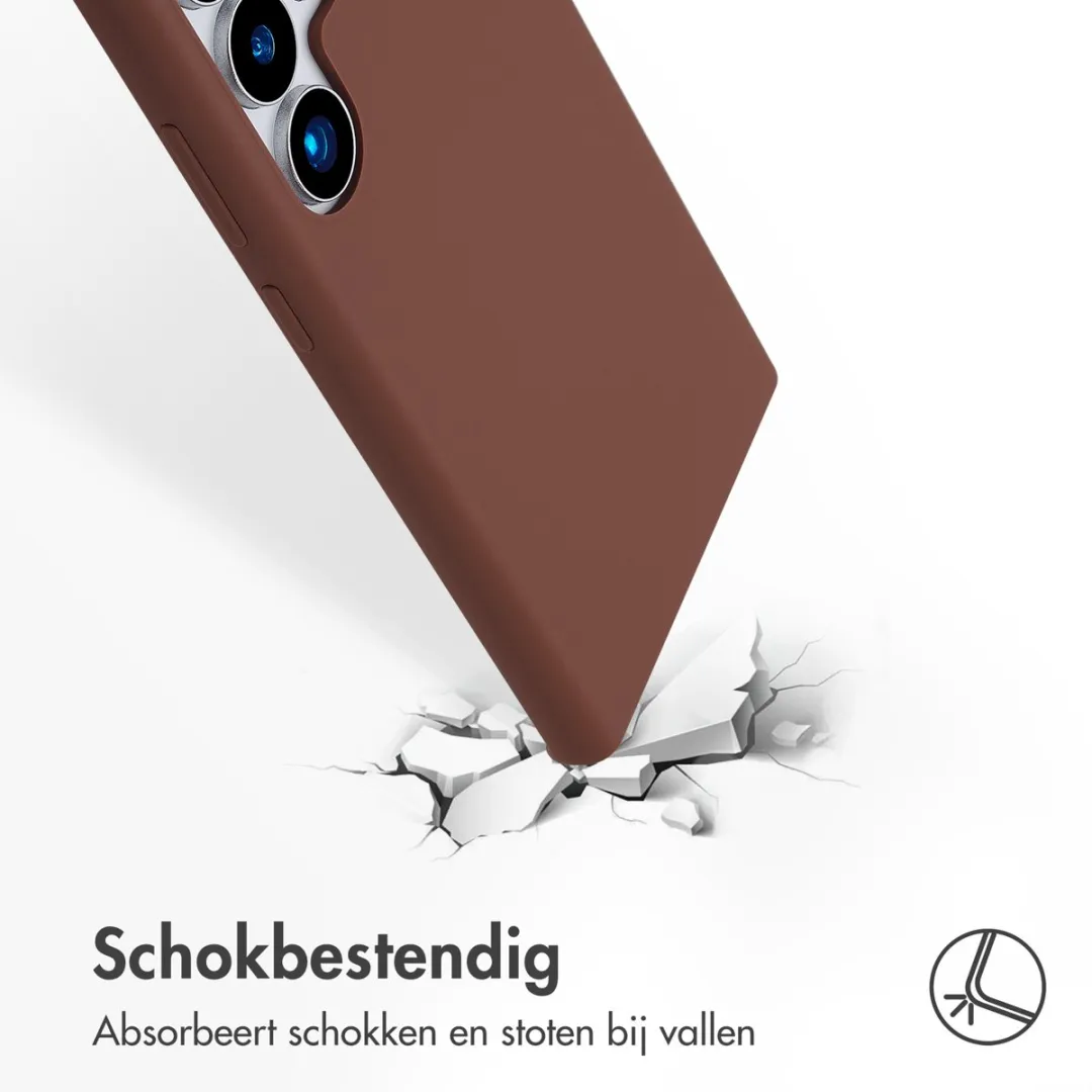 Accezz Hoesje Samsung Galaxy S24 Ultra - Liquid Silicone Brown - MagSafe - afbeelding 6 van 6