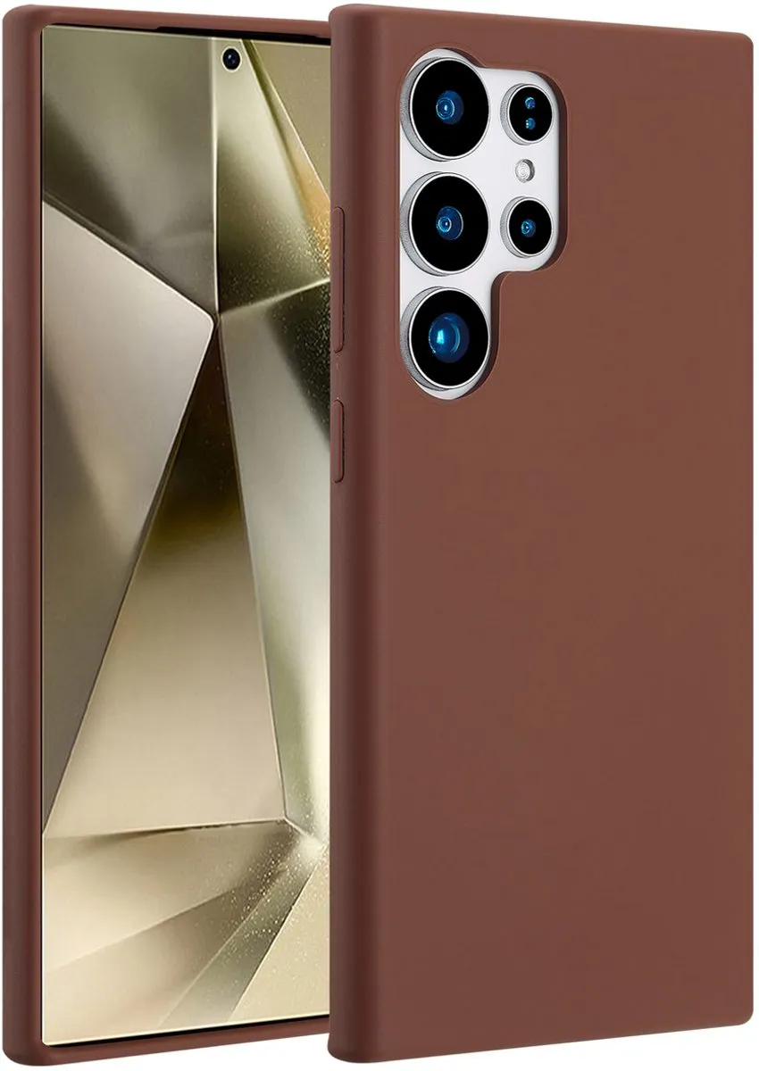 Accezz Hoesje Samsung Galaxy S24 Ultra - Liquid Silicone Brown - MagSafe