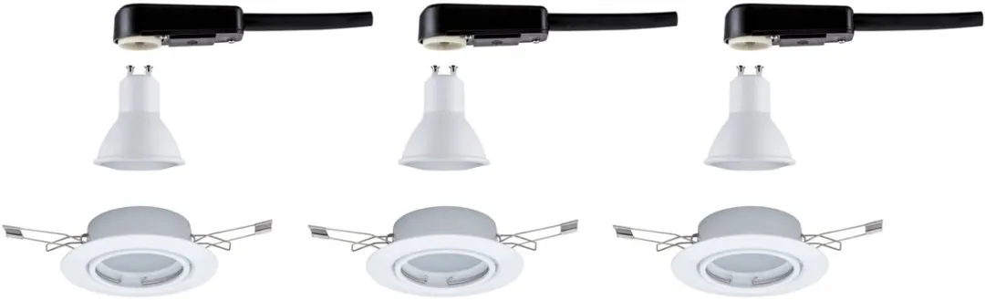 Paulmann Base Basisset LED-inbouwlamp 3x5W 350lm 90mm - 3000K Wit
