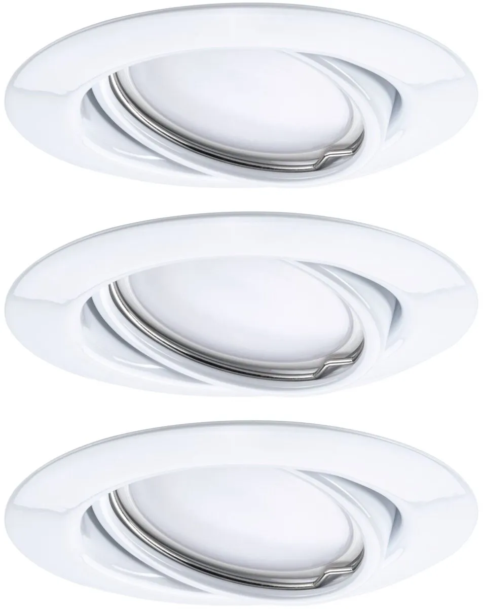 Paulmann Base Basisset LED-inbouwlamp 3x5W 350lm 90mm - 3000K Wit