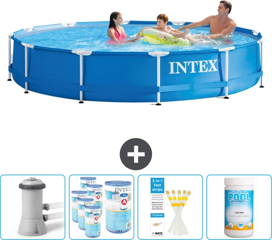 Intex 28212GN-Blauw Rond Frame Zwembad 366x76cm