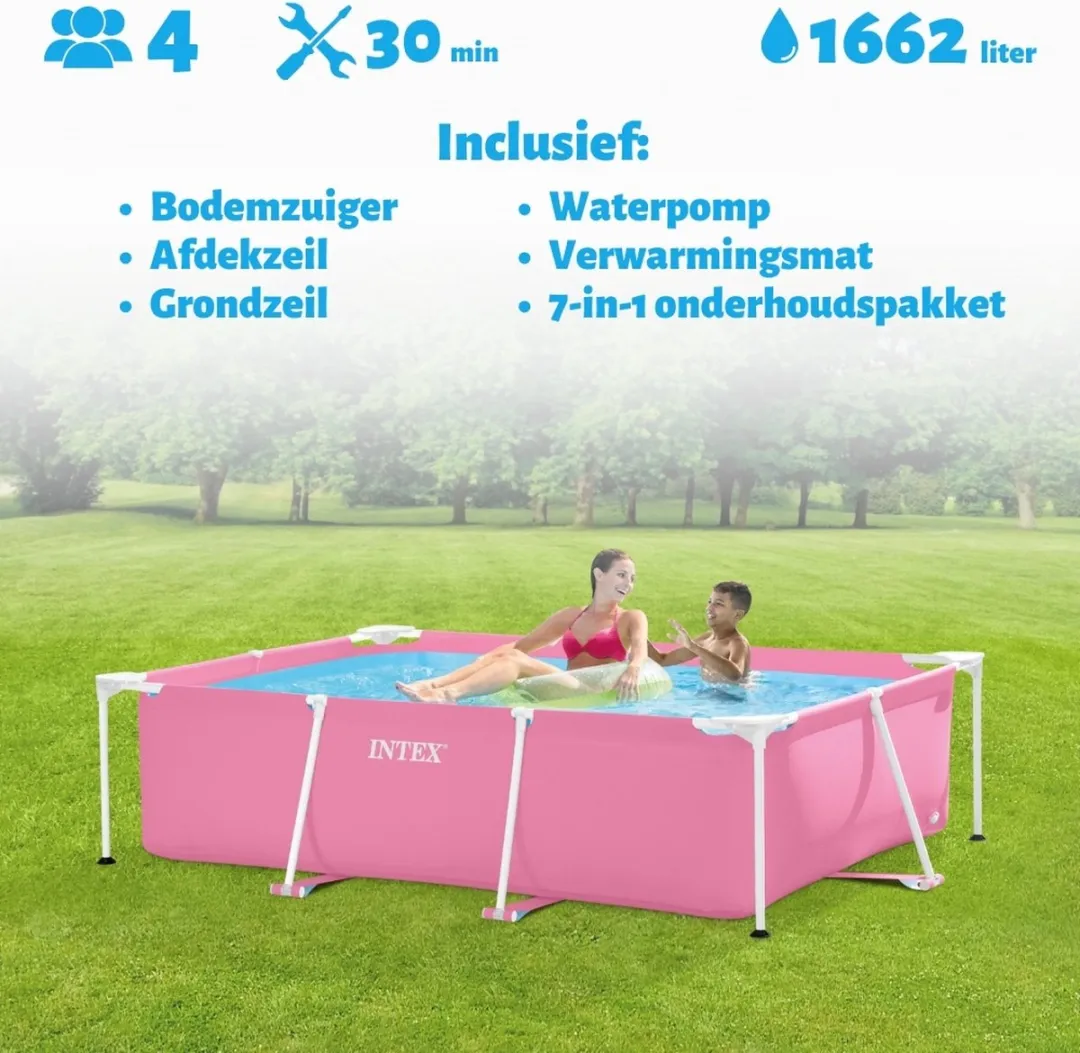 Intex Zwembad 220x150x60cm Roze - 1662L - Incl. filterpomp