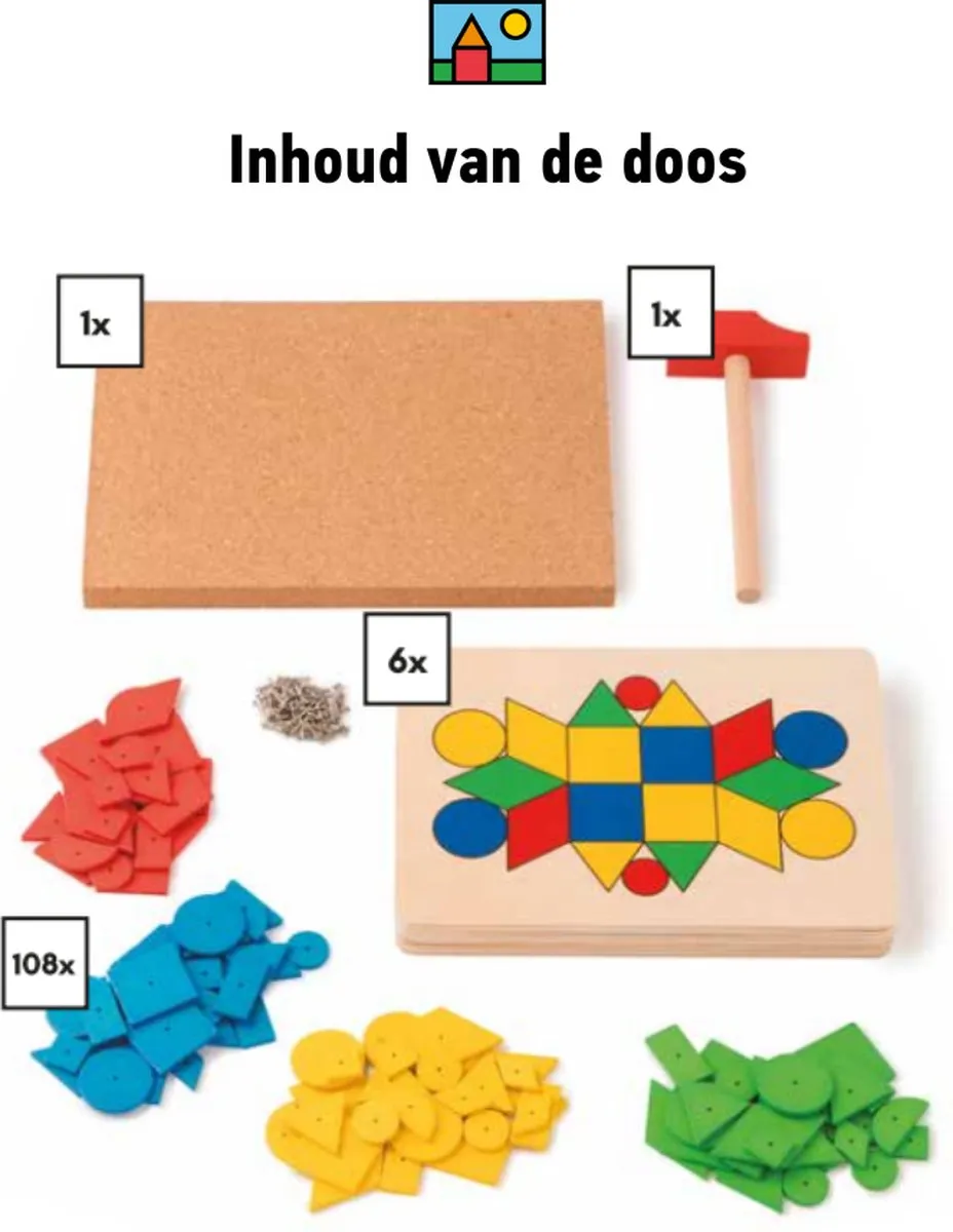 Toys for Life Hamertje Tik Sensorisch Speelgoed - 108 Figuren/Spijkers - afbeelding 6 van 6