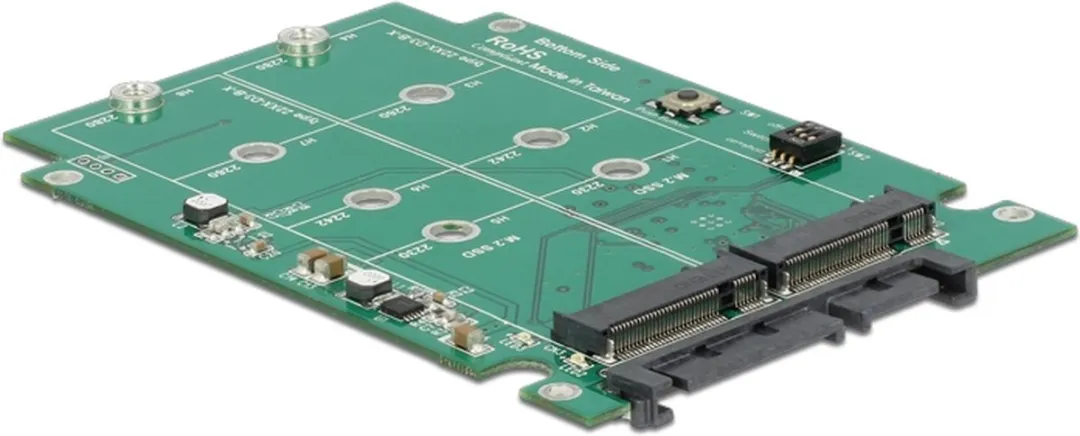 Delock DLCK-62590 2,5" SATA Behuizing voor 2 M.2 SSD's - Zwart