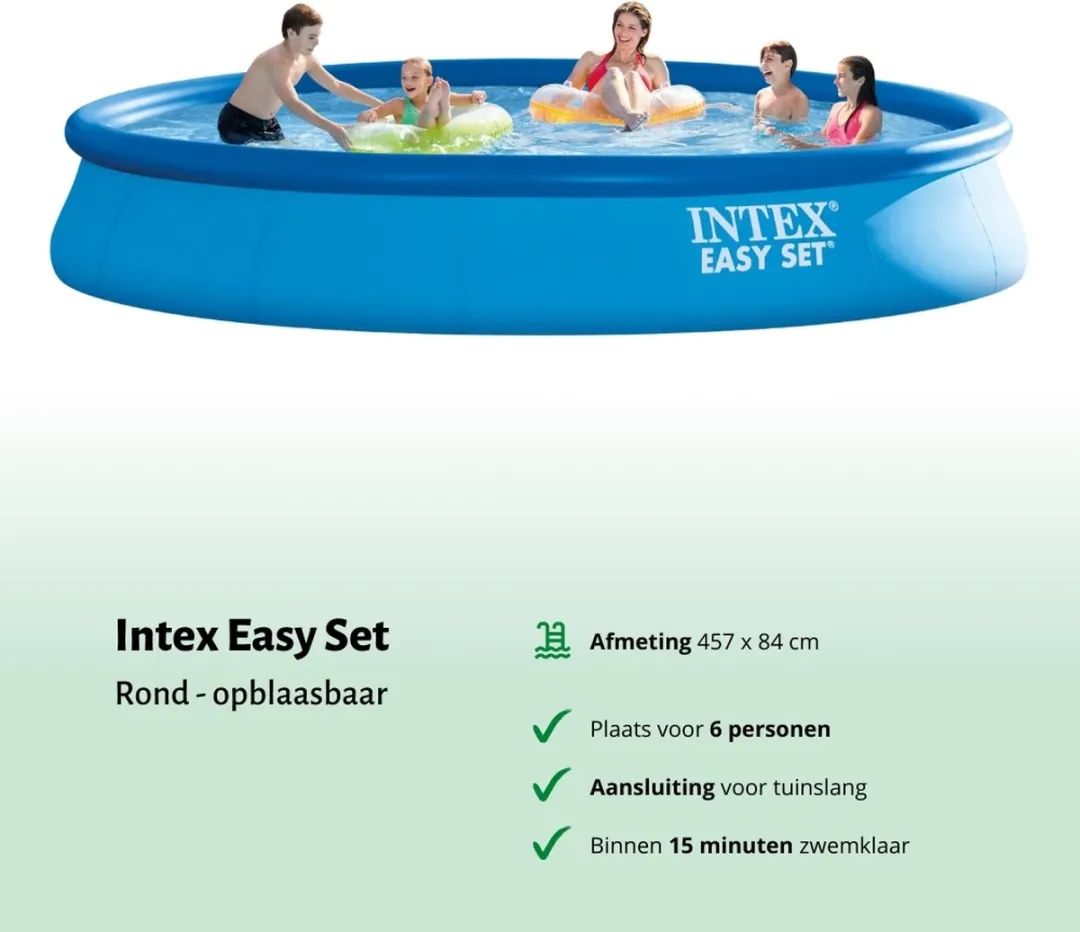 Intex Easy Set Rond Zwembad 457x84cm - Blauw