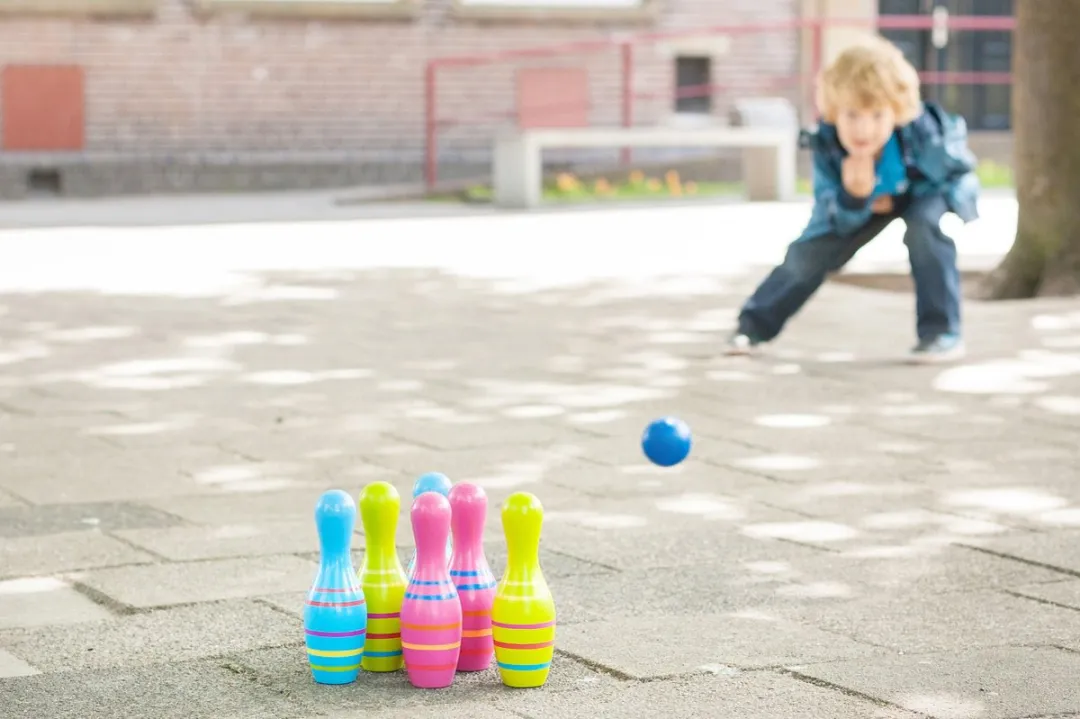 BS Toys Skittles Bowling Kegelspel - 6 Kegels - Rood/Wit
