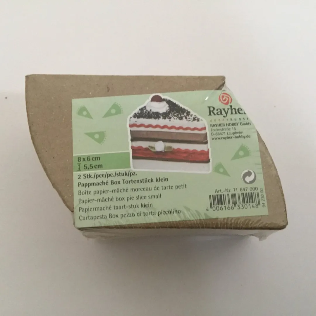 RAYHER Deco Taartstuk Box Klein 8x6cm