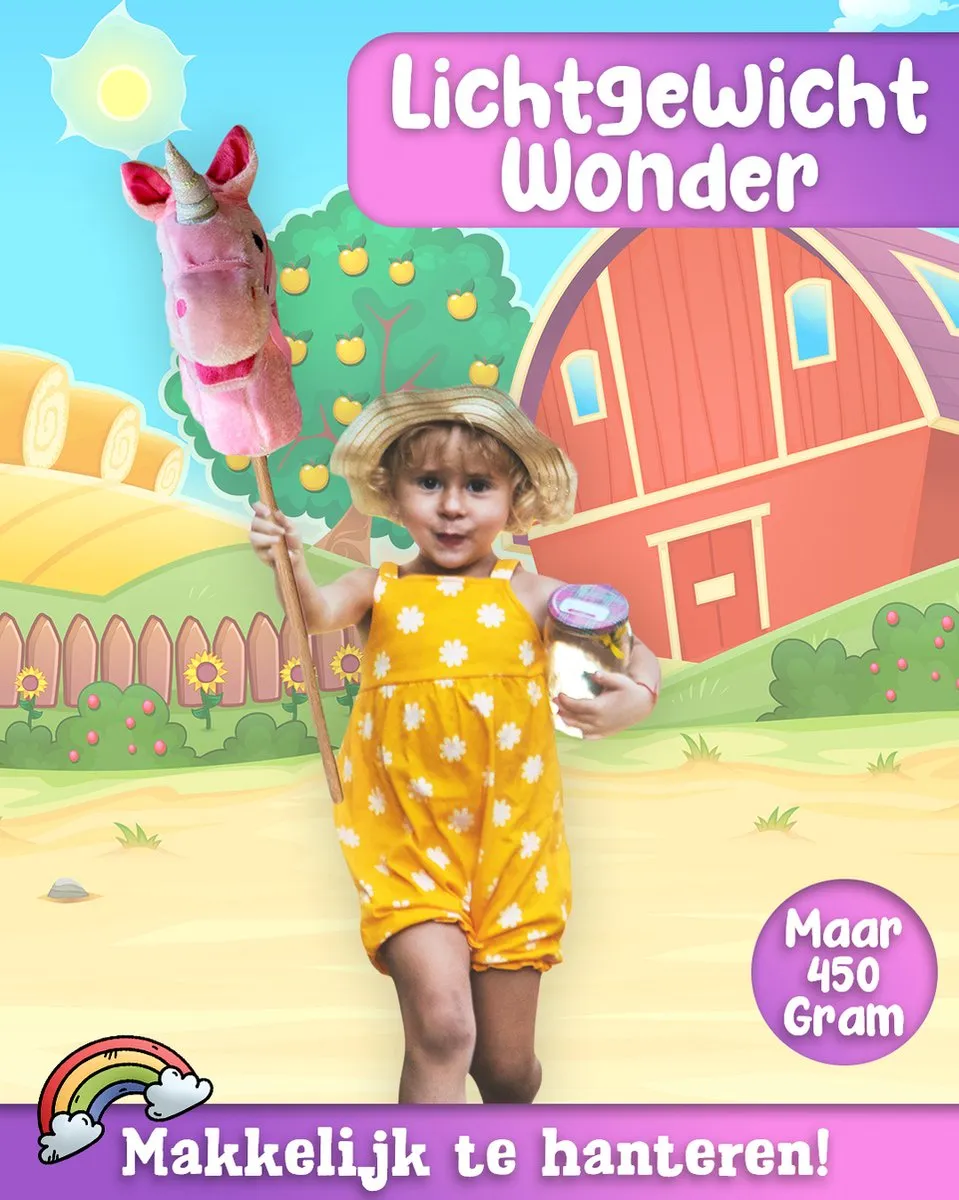 Venditoy® Hobbyhorse Stok Paard - Eenhoorn Stokpaardje - Houten Speelgoed Peuter - Buitenspeelgoed - Unicorn Hobby Horse Spullen - schoencadeautjes sinterklaas - Destiny