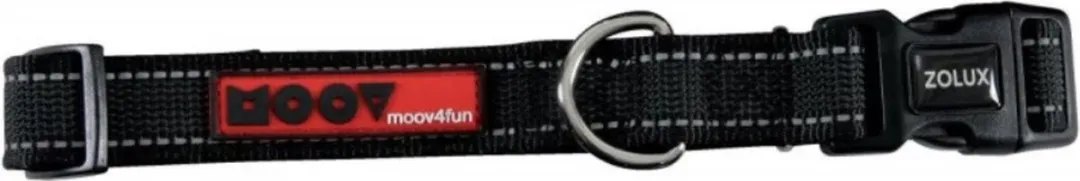 Zolux Moov Hondenhalsband - Zwart - Reflecterend - 25mm