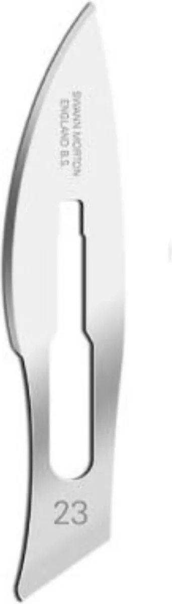 Swann Morton Skalpelmesjes No. 23 / 100 St. Swann Morton Niet Steriel RVS