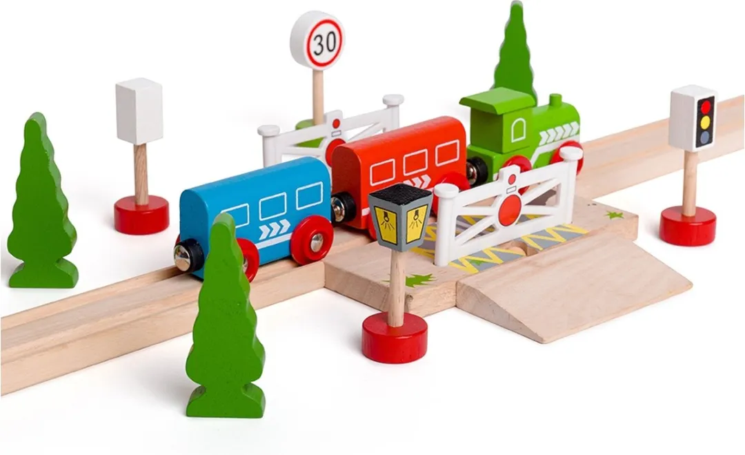 BIGJIGS Houten Verkeersborden BJT061 - 18-delig - Multi