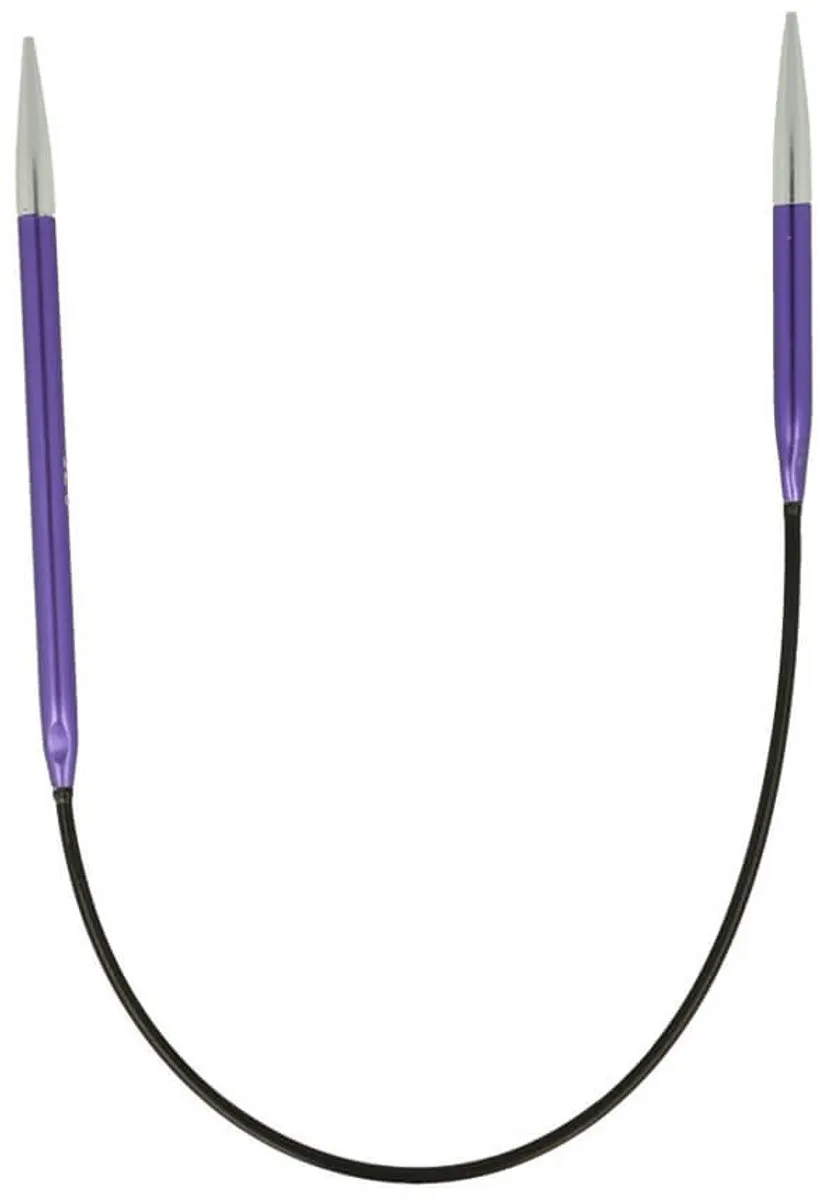 KnitPro Zing Rondbreinaalden 3.75mm - 25cm - Zilver/Paars