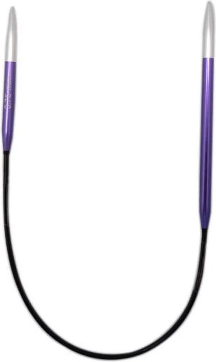 KnitPro Zing Rondbreinaalden 3.75mm - 25cm - Zilver/Paars