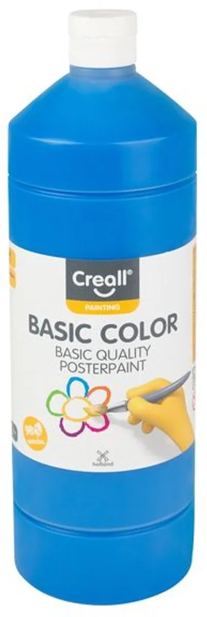 Creall Basic Plakkaatverf Blauw 1000ml - 6 Stuks