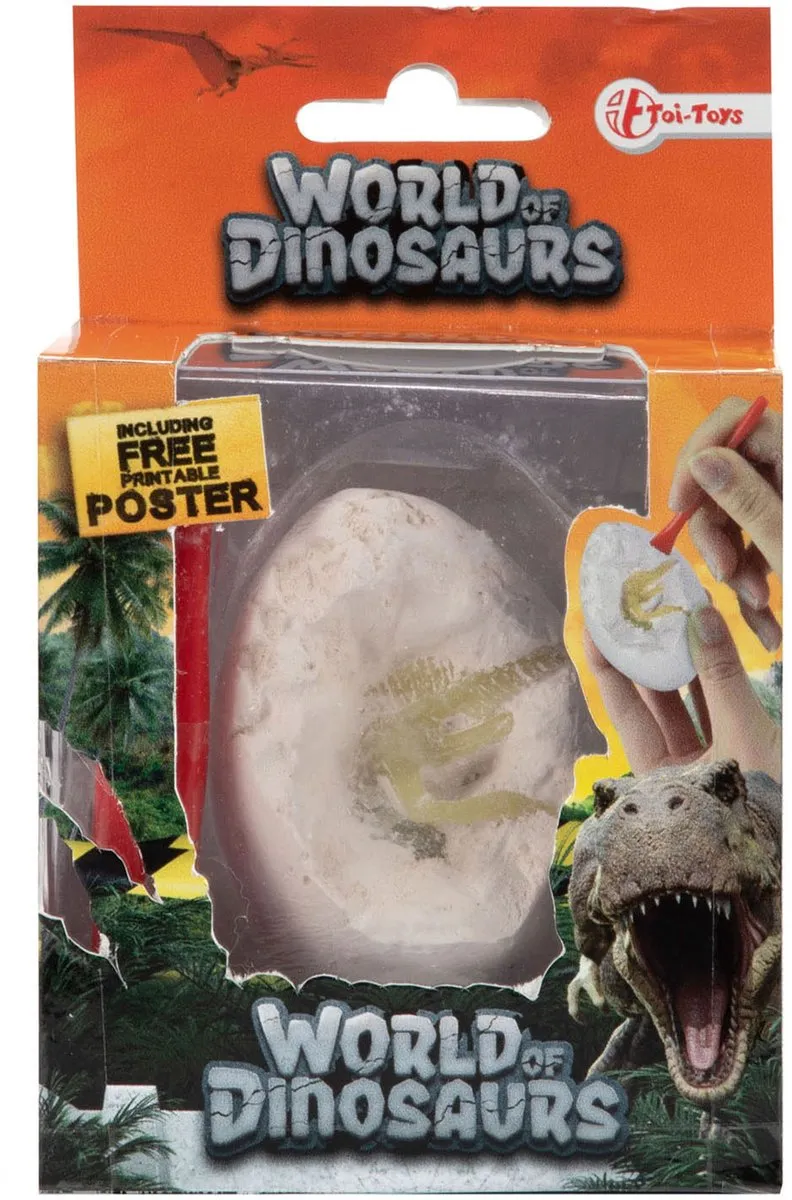 Toi-Toys World of Dinosaurs Uitgraafset - 1 Ei + 2 Gereedschappen