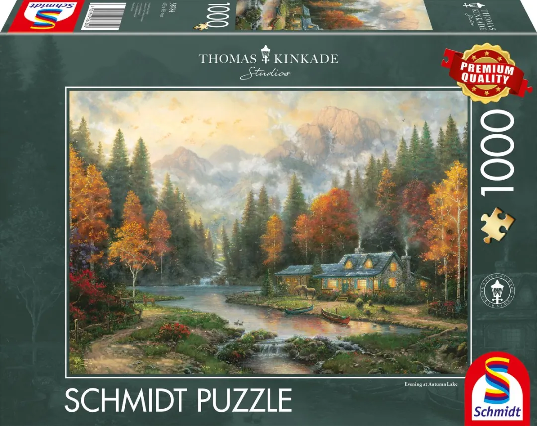 Schmidt Spiele Thomas Kinkade Herfstavond aan het Meer Puzzel - 1000 Stukjes - Meerkleurig