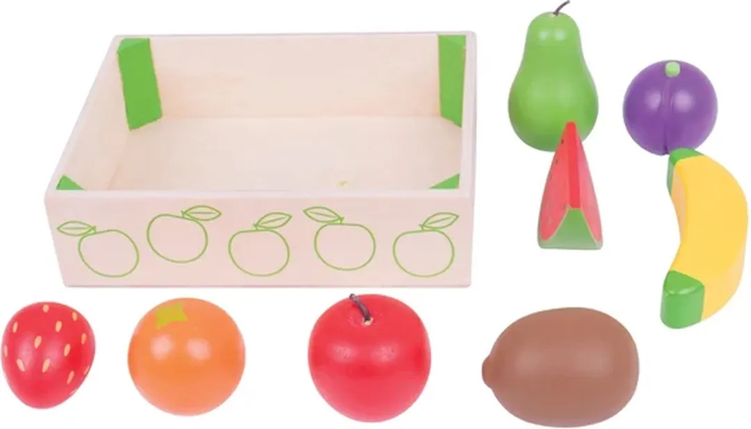 BIGJIGS Kratje Met Fruit - Multikleur