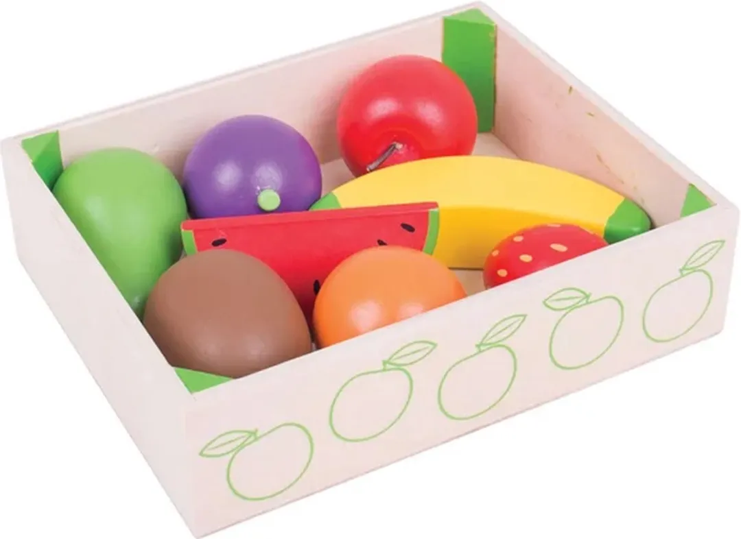 BIGJIGS Kratje Met Fruit - Multikleur
