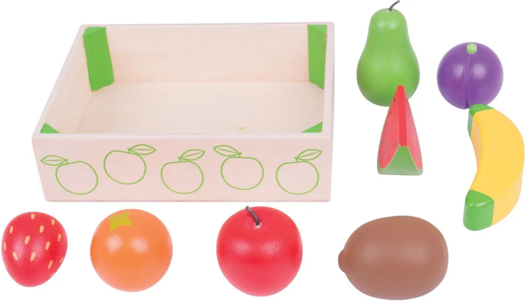 BIGJIGS Kratje Met Fruit - Multikleur