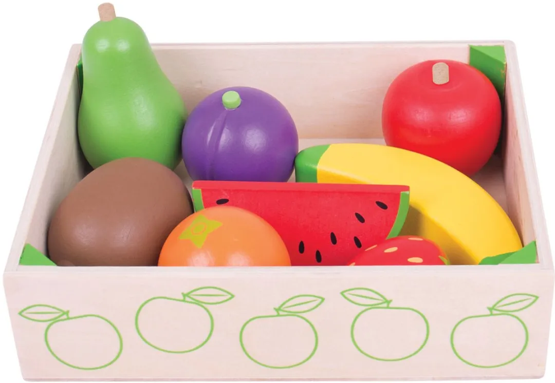 BIGJIGS Kratje Met Fruit - Multikleur