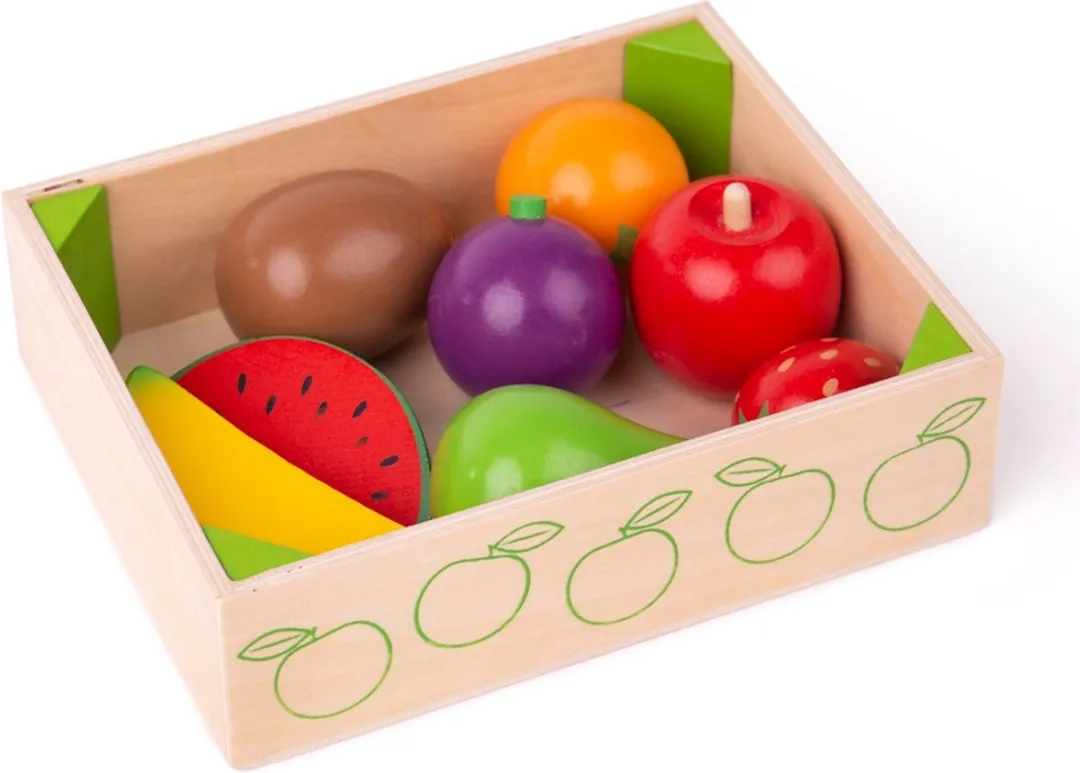 BIGJIGS Kratje Met Fruit - Multikleur