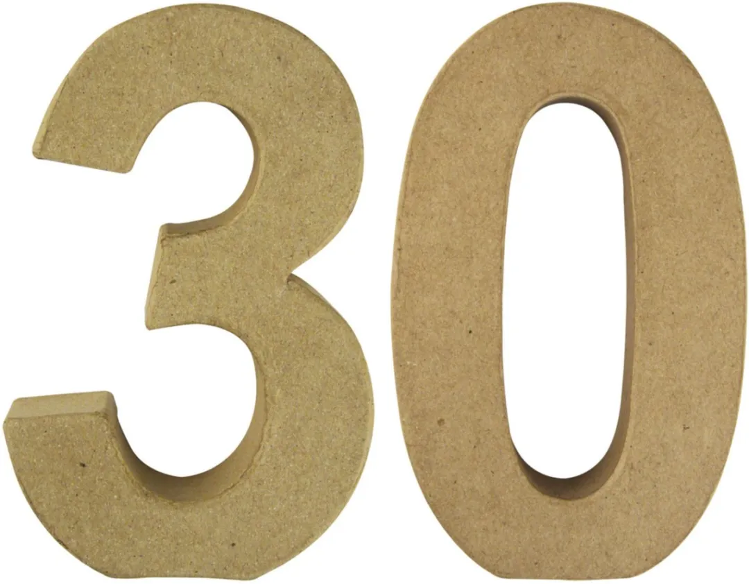 Rayher Papier Mâché 3D Cijfer 30