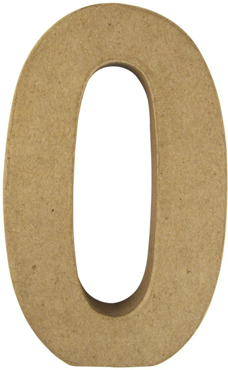 Rayher Papier Mâché 3D Cijfer 30 - 15x9x3cm - Beige