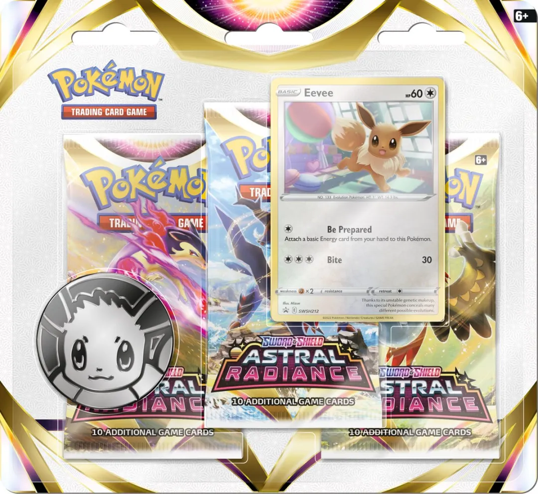Pokémon TCG Sword & Shield Astral Radiance Eevee 3-Pack - afbeelding 3 van 6