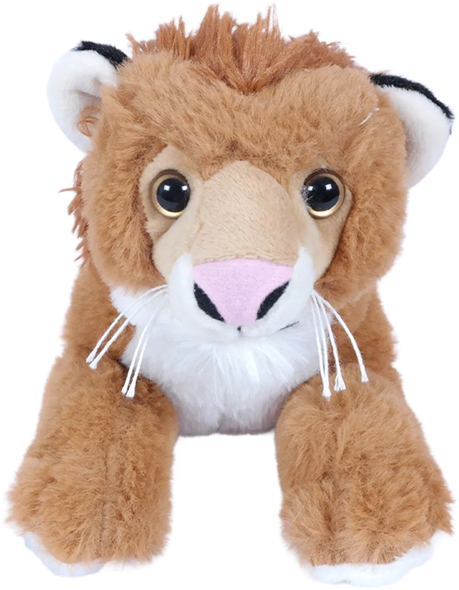 PIA Pluche Leeuw Knuffel - 30 cm - Oranjebruin/Wit/Zwart