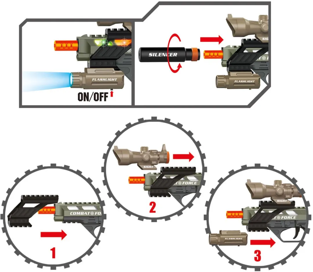 Toi-Toys Alfafox Militair Pistool - Licht & Geluid - M - Multi