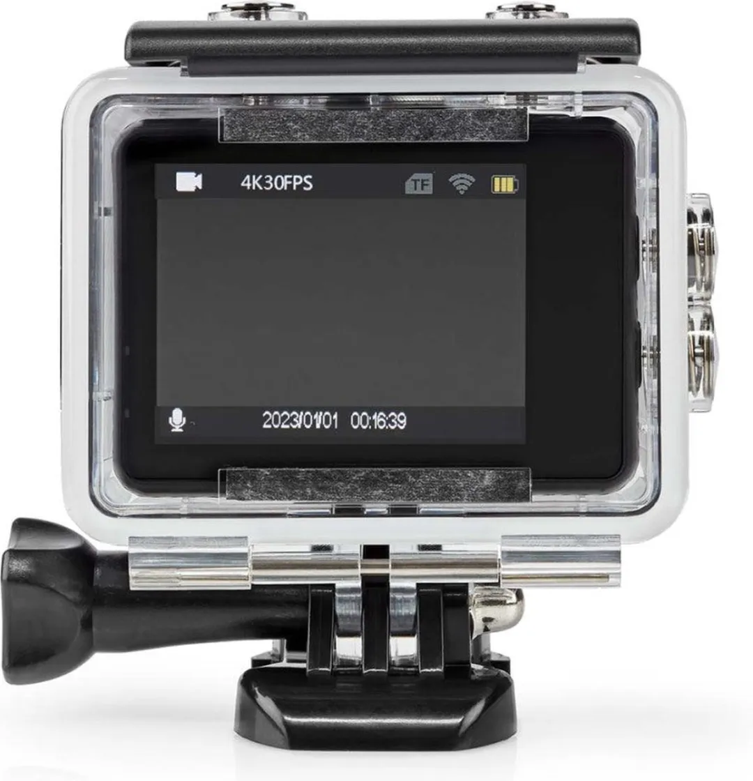 Nedis ACAM51BK Action Camera 4K - 12MP - Dual Screen - 30m Waterdicht - Zwart
